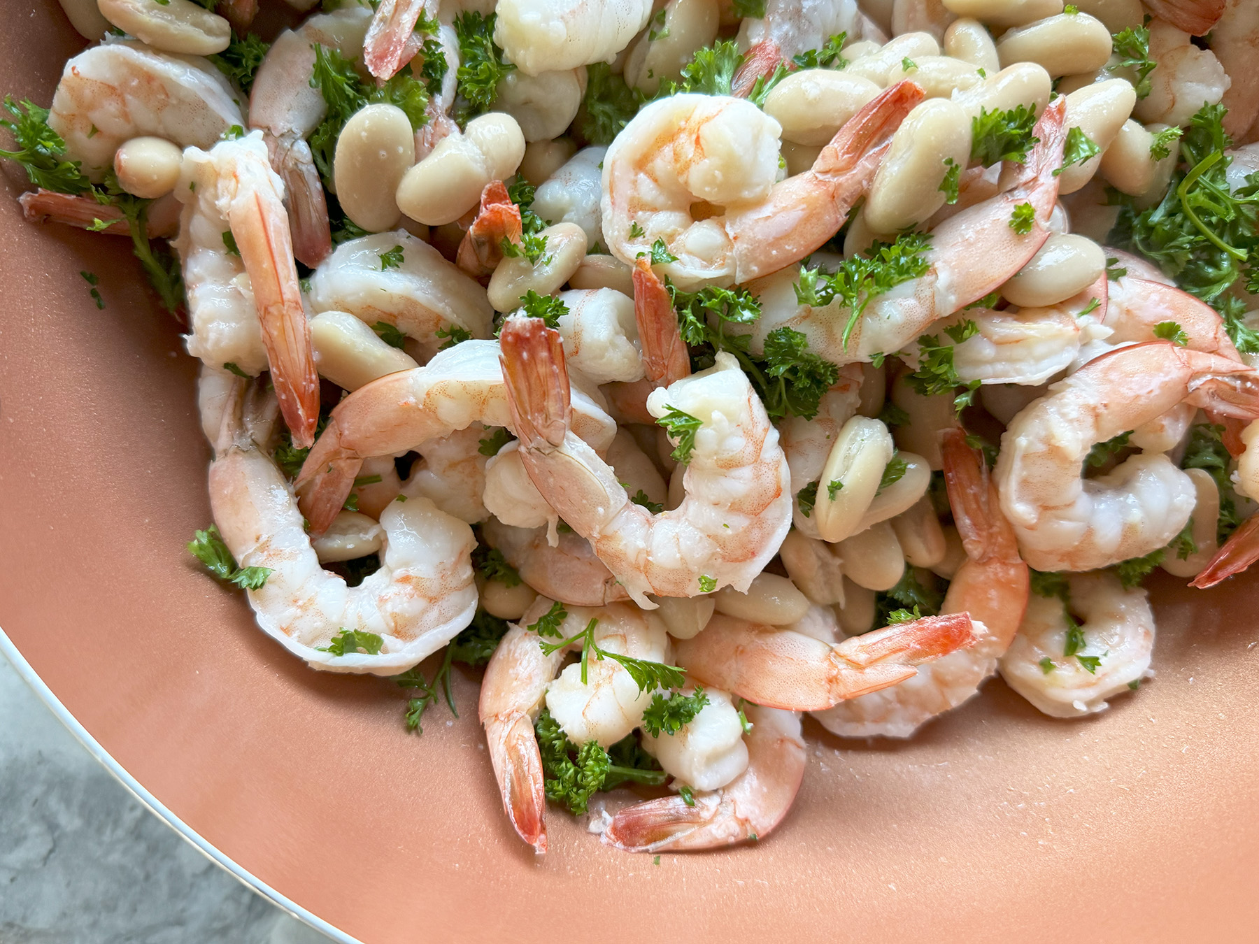Lemon Shrimp with White Beans
