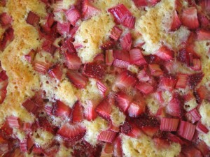 IMG_9757 Strawberry Rhubarb Cobbler Cake