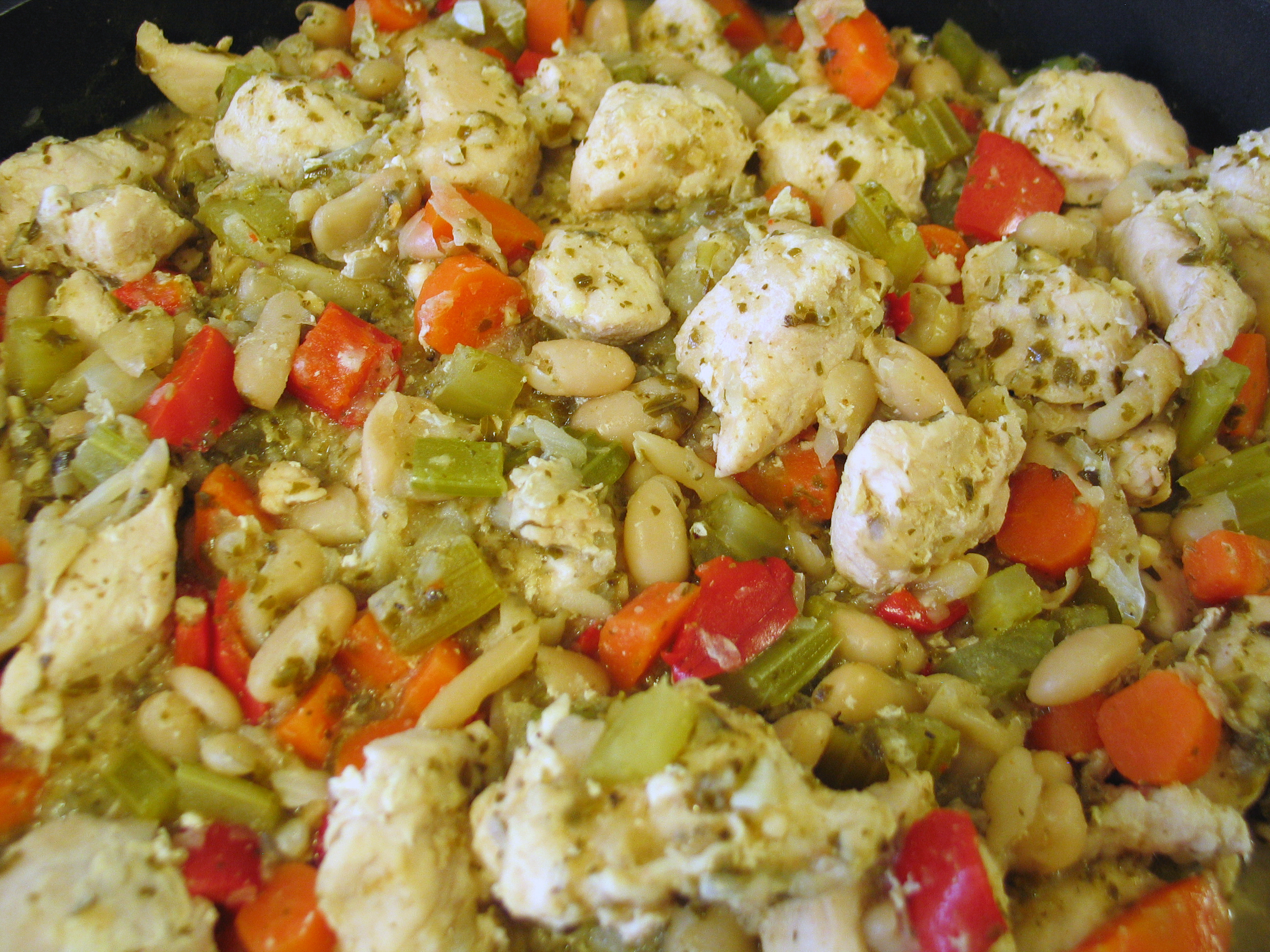 Chicken, White Bean and Pesto Stew