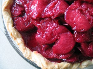 Roasted Plum and Mascarpone Pie