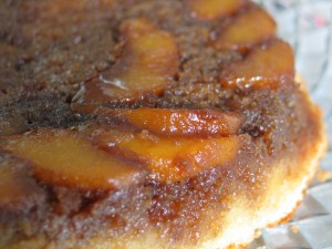 Whiskey Peach Upside Down Cake