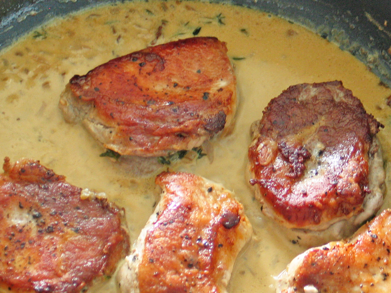 Whiskey Sauce Pork Chops