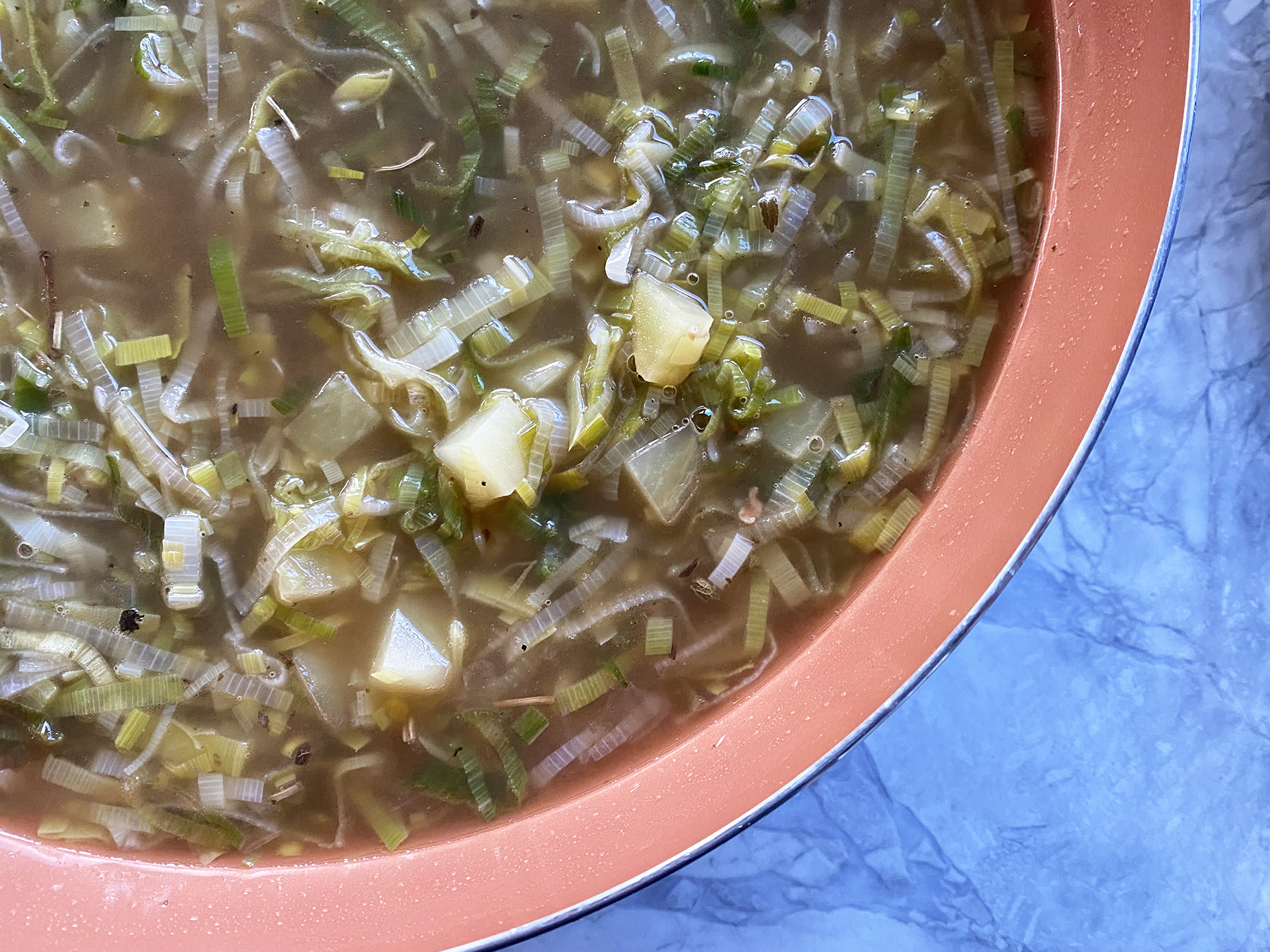 Potato, Bacon (or Sausage!) and Leek Soup