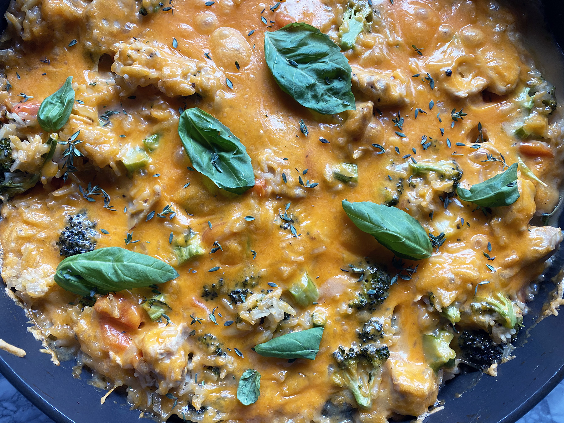 Broccoli, Cheddar, Chicken and Rice Casserole