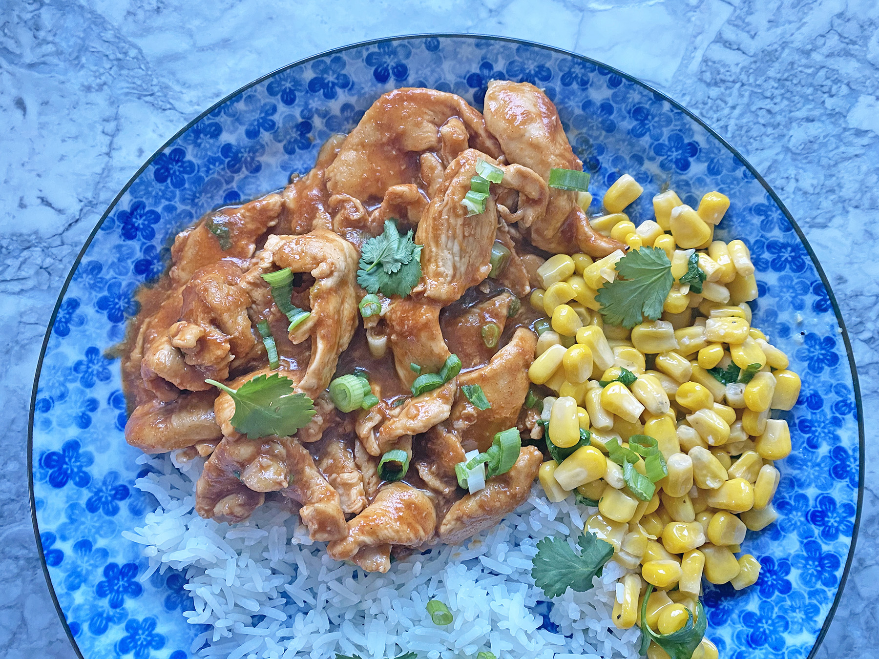 Quick Korean Chicken with Garlic Butter Corn