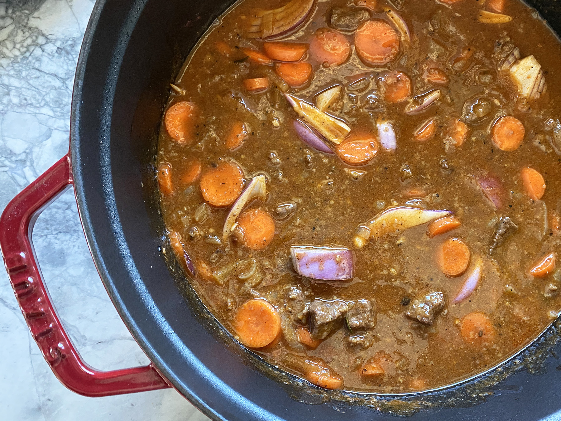 Beef Stew with Red Onions and Ale