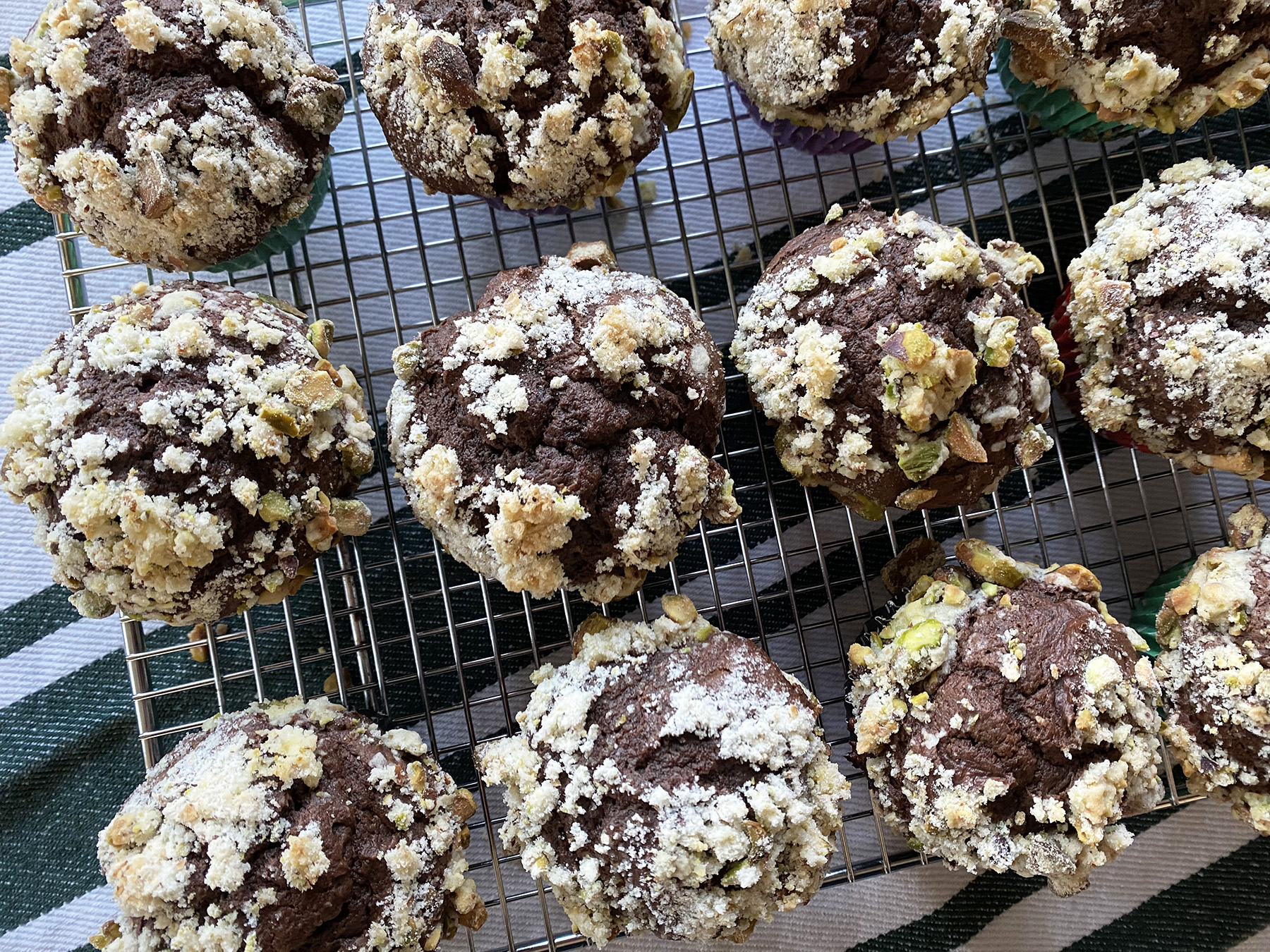 Dark Chocolate Pistachio Cream Cheese Muffins (Cupcakes!)