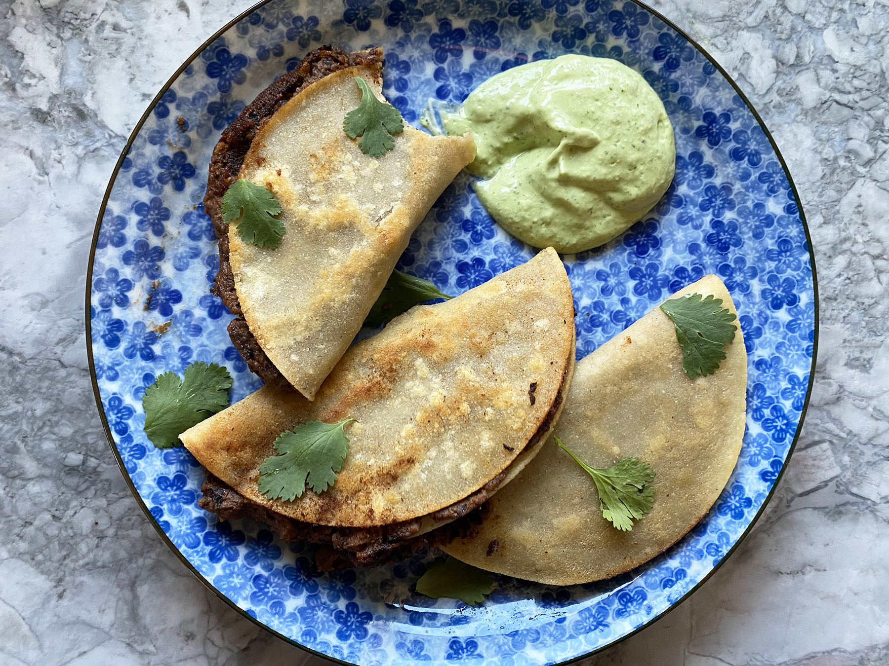 Crispy Black Bean Tacos (with Cilantro-Lime Sauce)