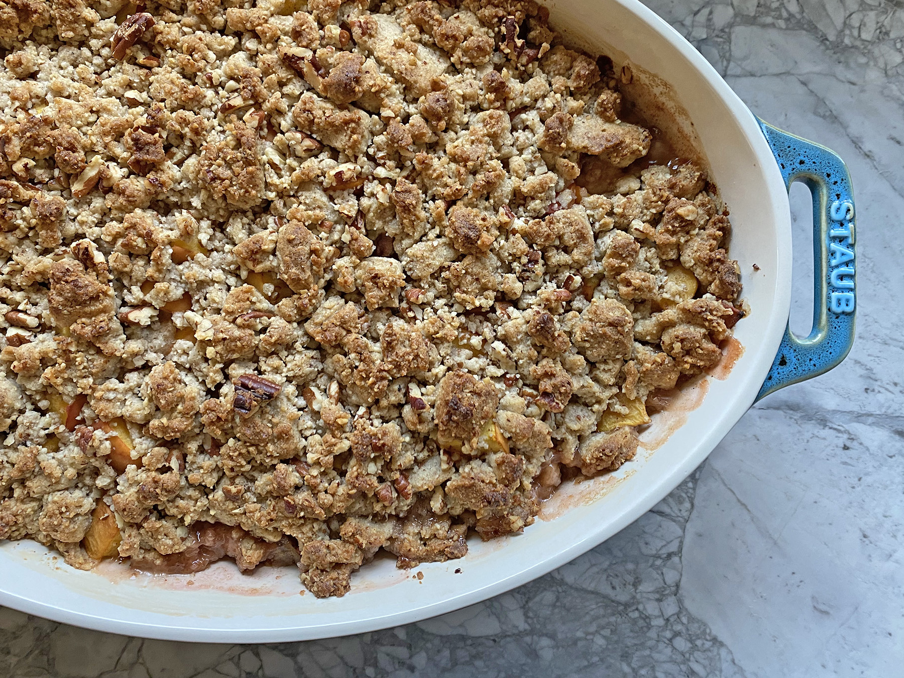 Peach and Pecan Sandy Crumble