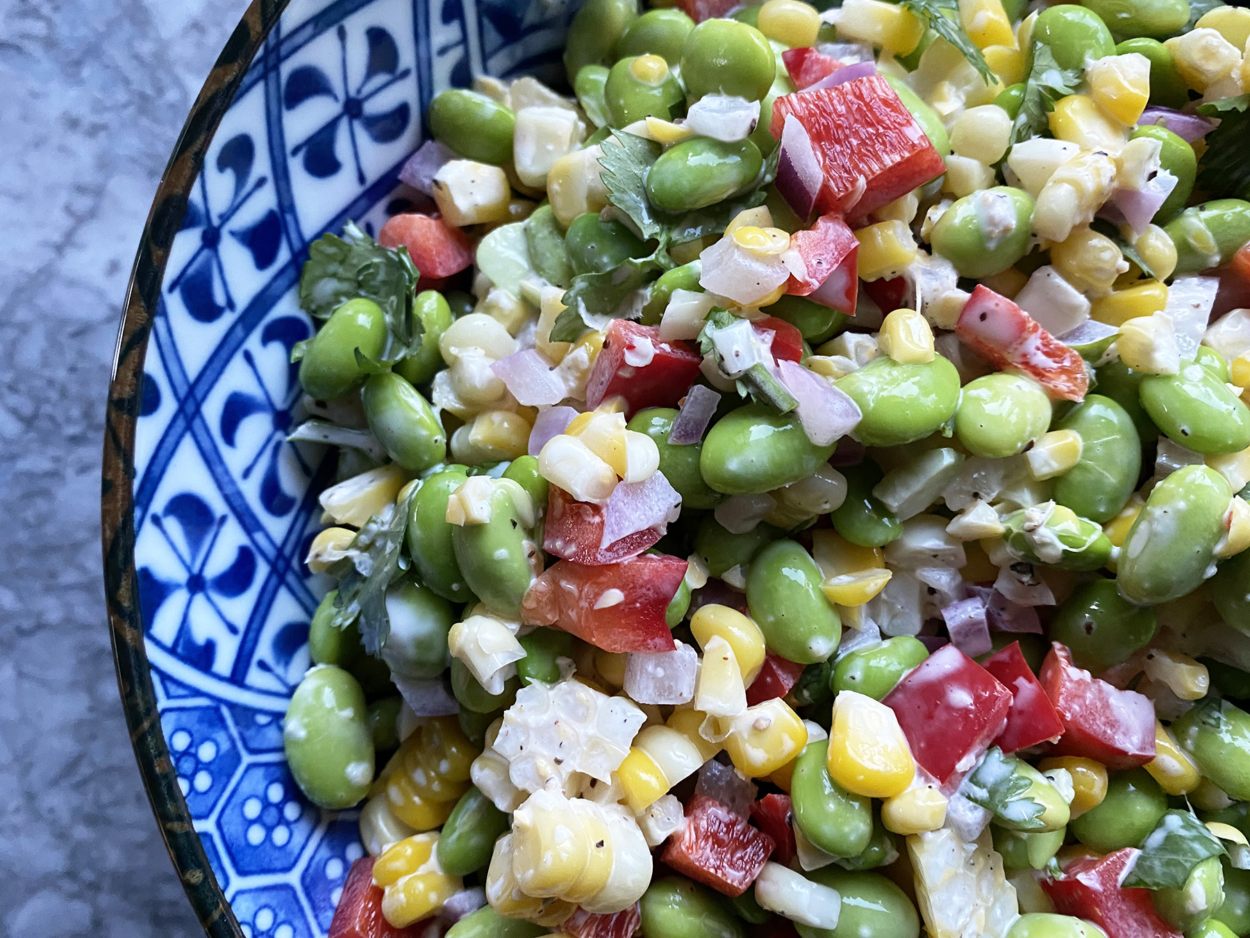 Kate’s Roasted Corn and Edamame Salad
