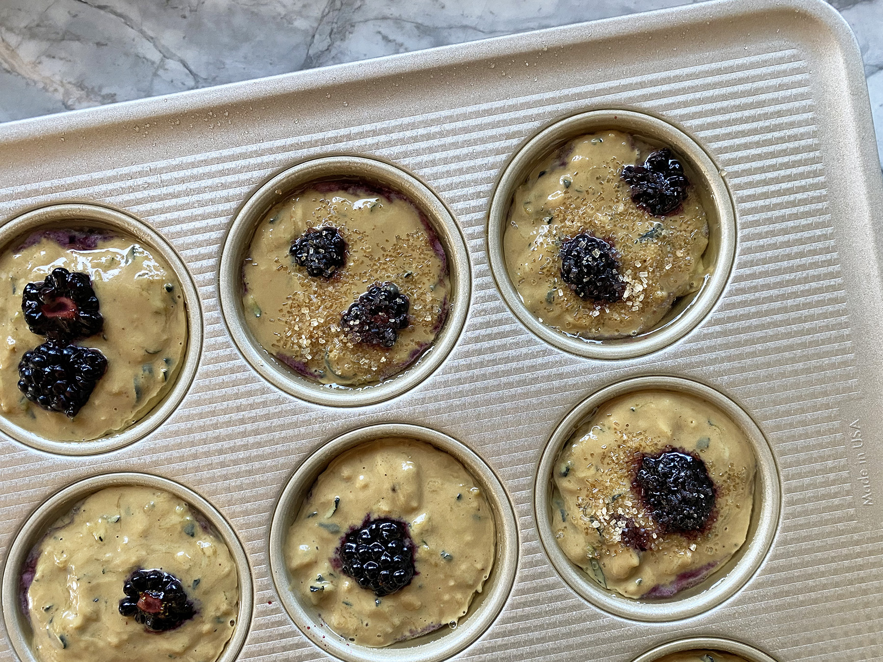 Zucchini and Blackberry Muffins