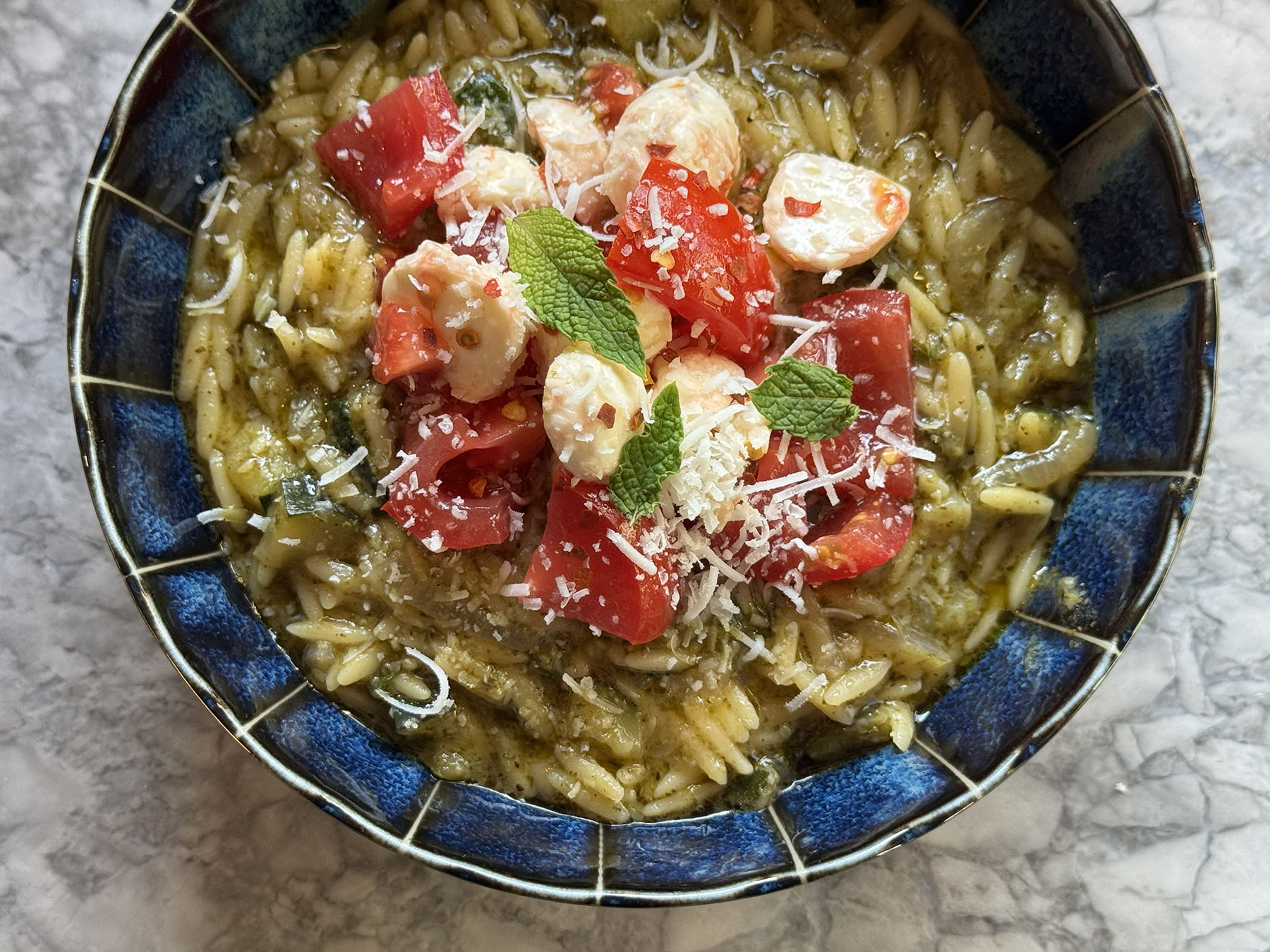 Zucchini Pesto Orzo